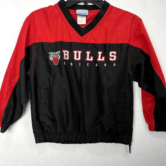 Vintage Chicago Bulls Kids Size 8 Pullover 90s Chicago Bulls Windbreaker - Picture 2 of 6